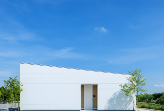 空とつながる、中庭のある平屋